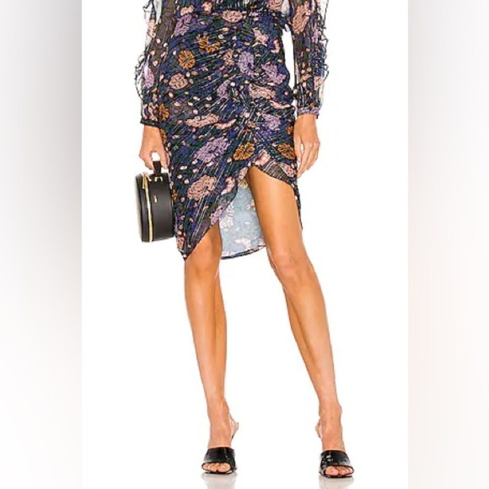 $325 VERONICA BEARD Hazel Sheer Silk Floral Skirt size 8